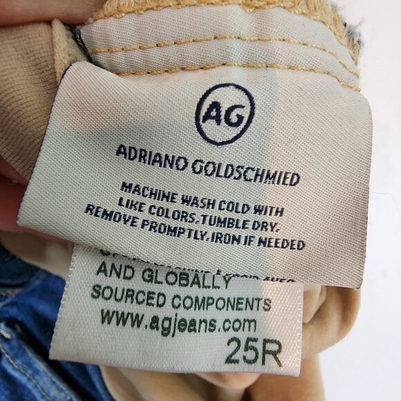 Adriano Goldschmied Secret Fit Over Belly Skinny‎ Mid Wash Distressed Jeans 25 - Picture 5 of 11